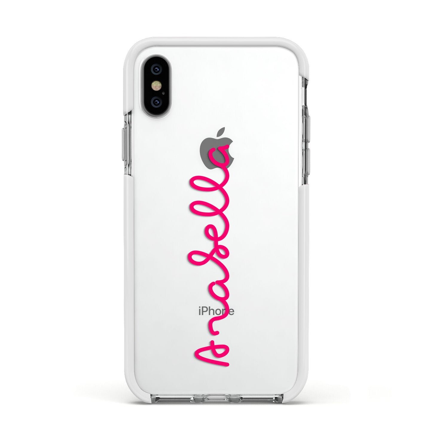 Summer Love Apple iPhone Xs Impact Case White Edge on Silver Phone