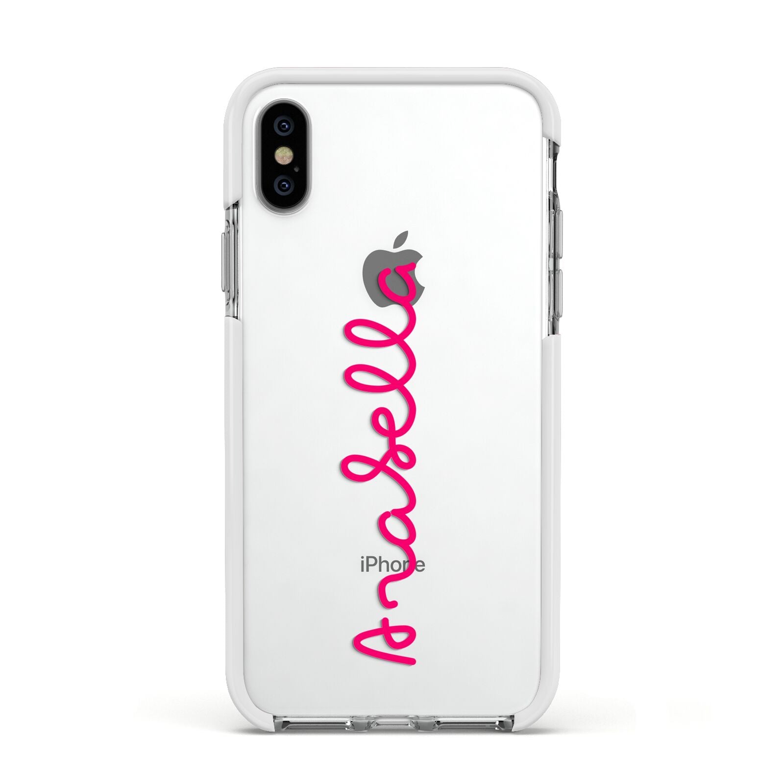 Summer Love Apple iPhone Xs Impact Case White Edge on Silver Phone