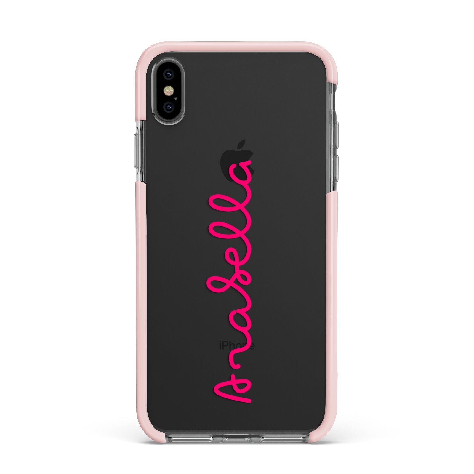 Summer Love Apple iPhone Xs Max Impact Case Pink Edge on Black Phone
