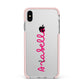 Summer Love Apple iPhone Xs Max Impact Case Pink Edge on Silver Phone
