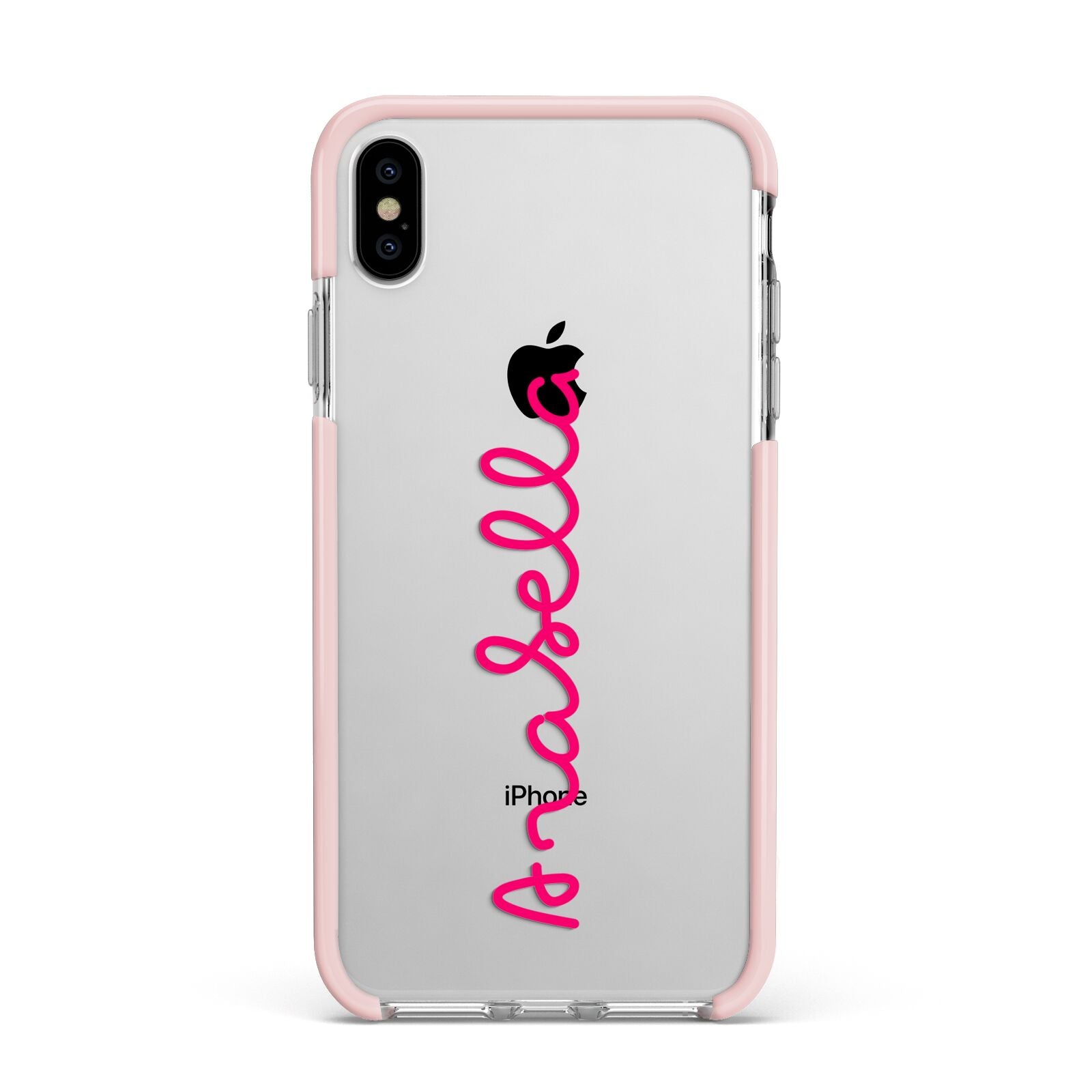 Summer Love Apple iPhone Xs Max Impact Case Pink Edge on Silver Phone