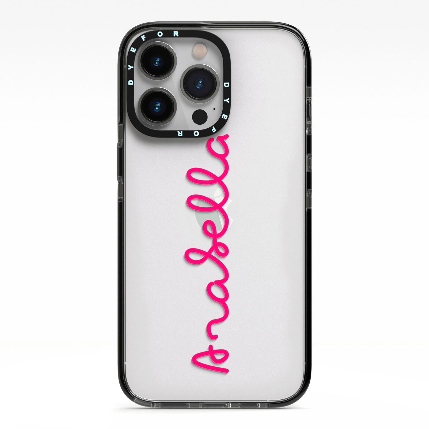 Summer Love iPhone 13 Pro Black Impact Case on Silver phone