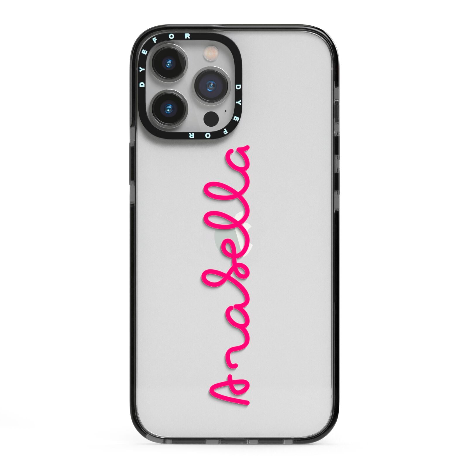 Summer Love iPhone 13 Pro Max Black Impact Case on Silver phone