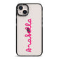 Summer Love iPhone 14 Plus Black Impact Case on Silver phone