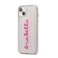 Summer Love iPhone 14 Plus Glitter Tough Case Starlight Angled Image