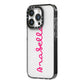 Summer Love iPhone 14 Pro Black Impact Case Side Angle on Silver phone