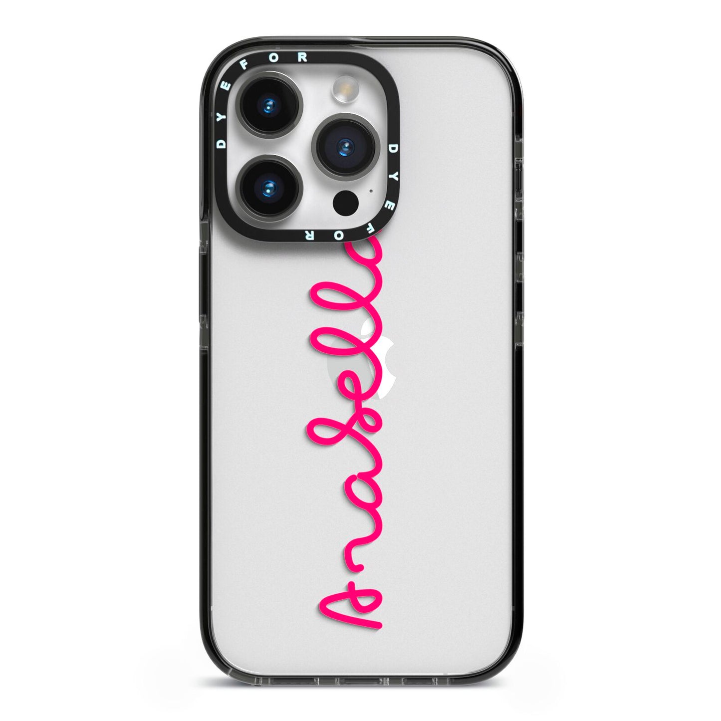 Summer Love iPhone 14 Pro Black Impact Case on Silver phone