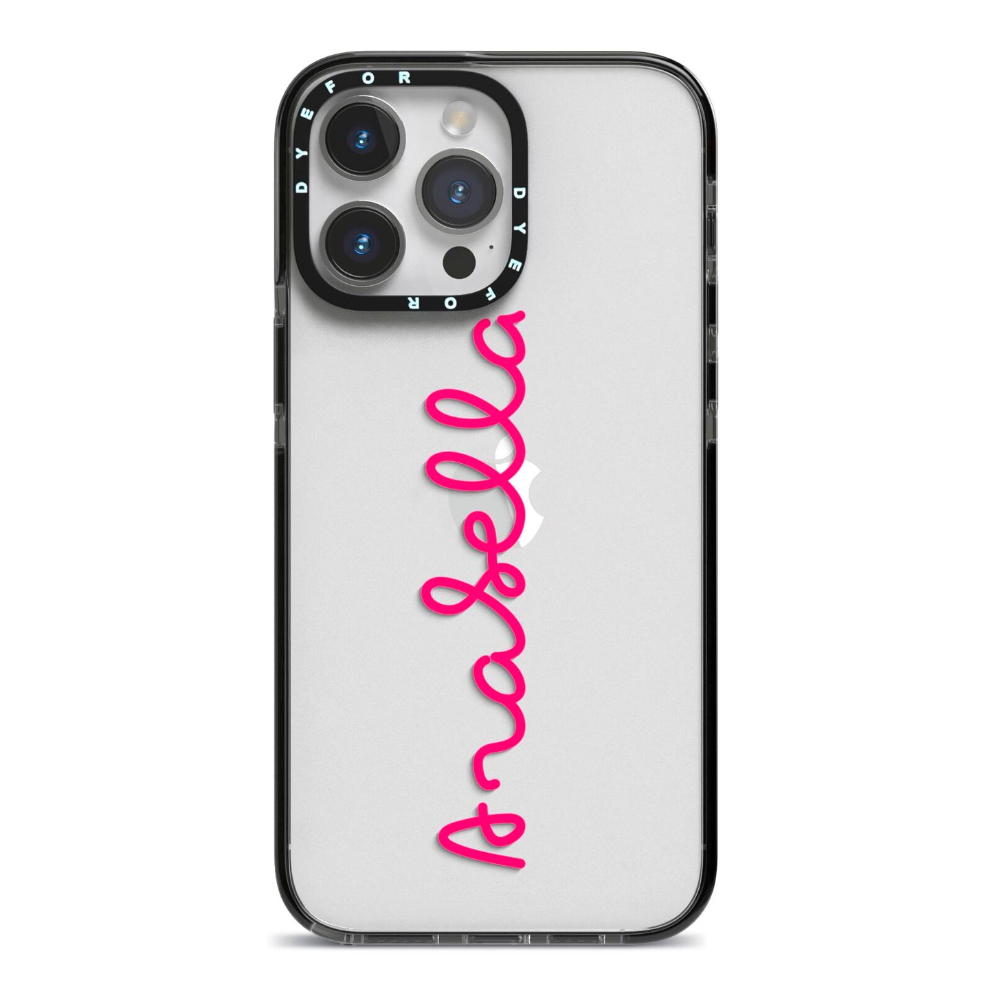 Summer Love iPhone 14 Pro Max Black Impact Case on Silver phone