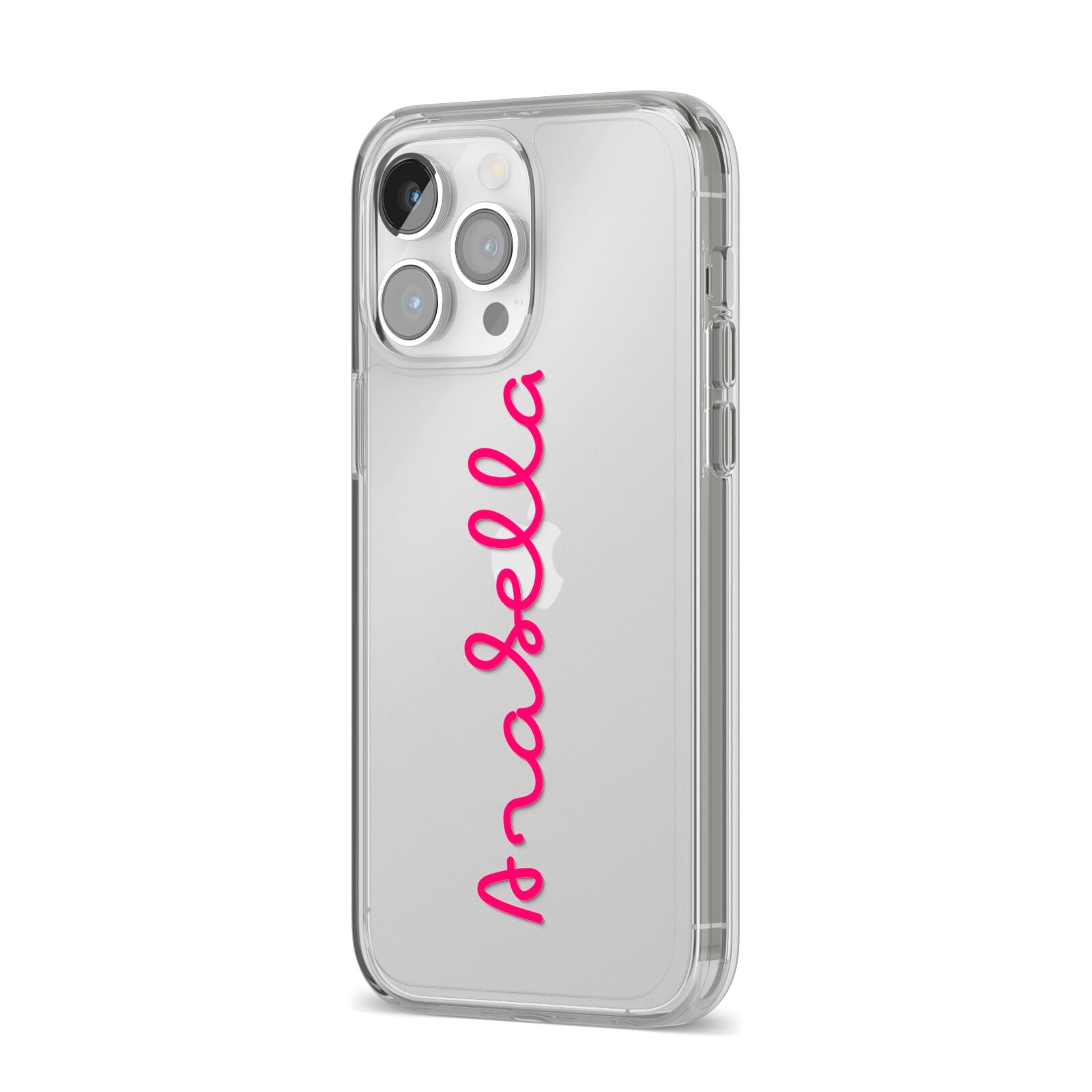 Summer Love iPhone 14 Pro Max Clear Tough Case Silver Angled Image