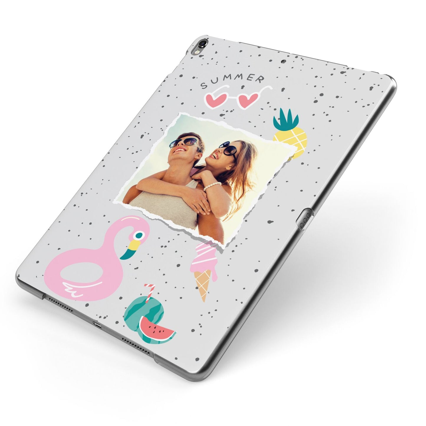 Summer Photo Personalised Apple iPad Case on Grey iPad Side View