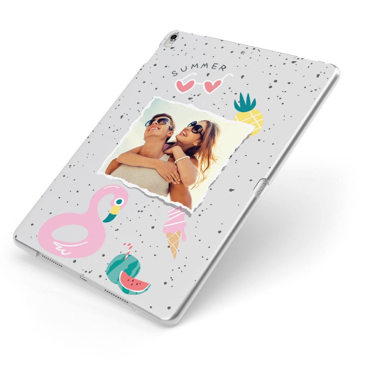 Summer Photo Personalised Apple iPad Case on Silver iPad Side View