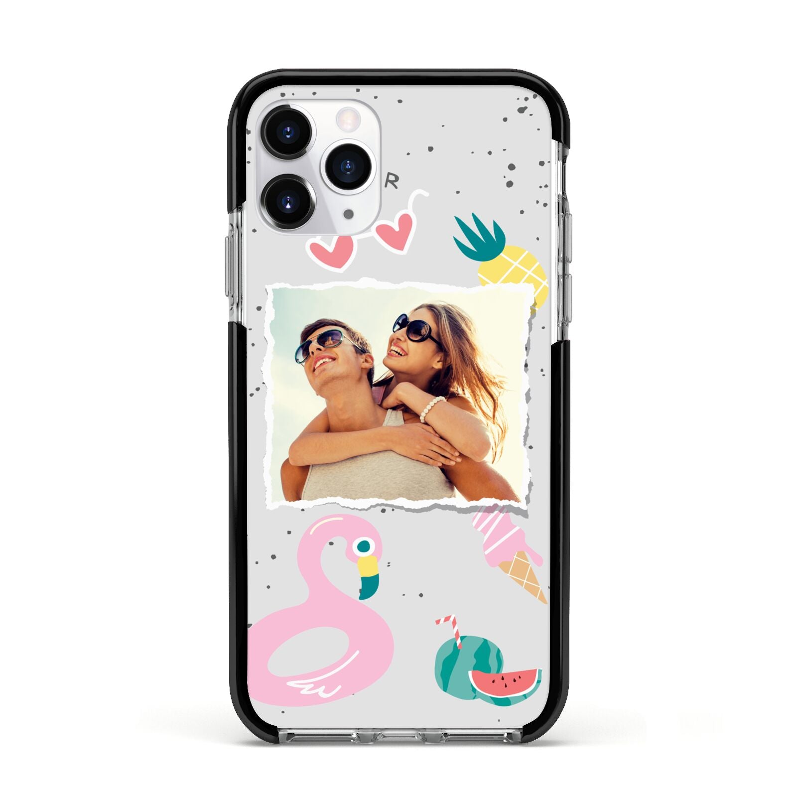 Summer Photo Personalised Apple iPhone 11 Pro in Silver with Black Impact Case