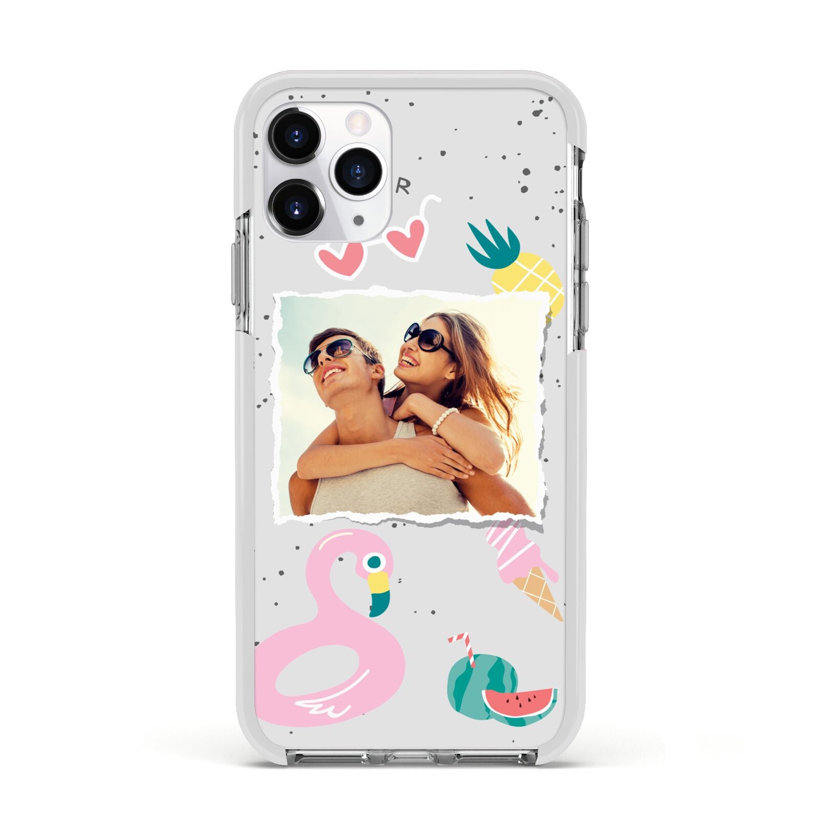 Summer Photo Personalised Apple iPhone 11 Pro in Silver with White Impact Case