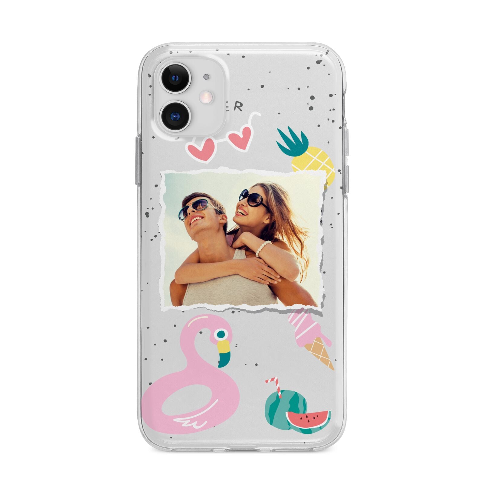 Summer Photo Personalised Apple iPhone 11 in White with Bumper Case