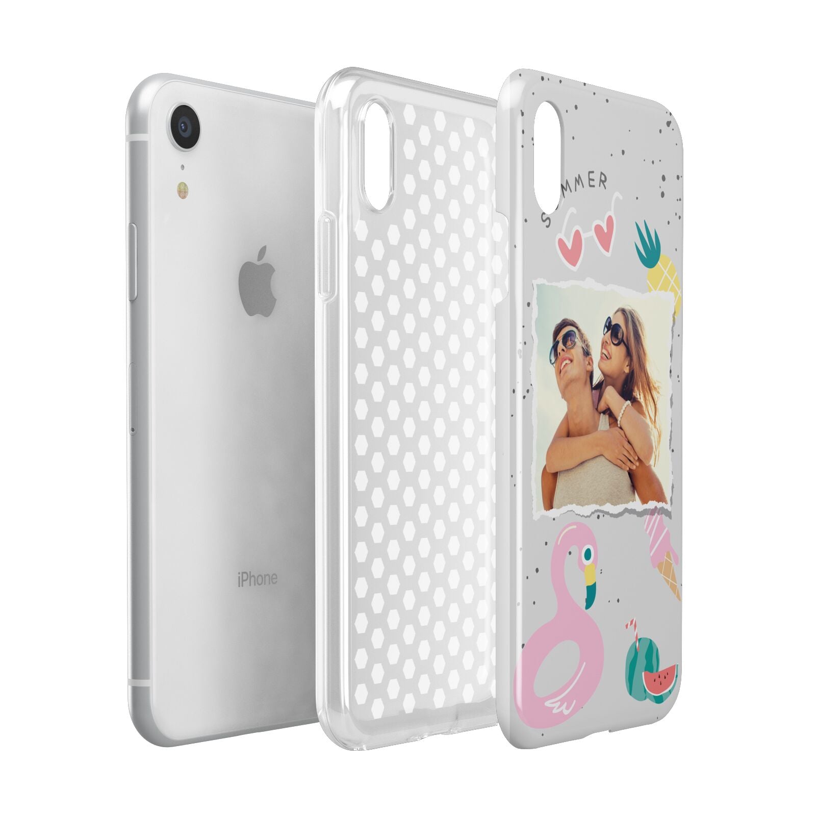 Summer Photo Personalised Apple iPhone XR White 3D Tough Case Expanded view