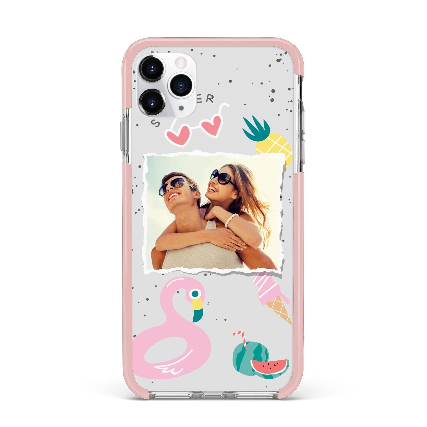 Summer Photo Personalised iPhone 11 Pro Max Impact Pink Edge Case