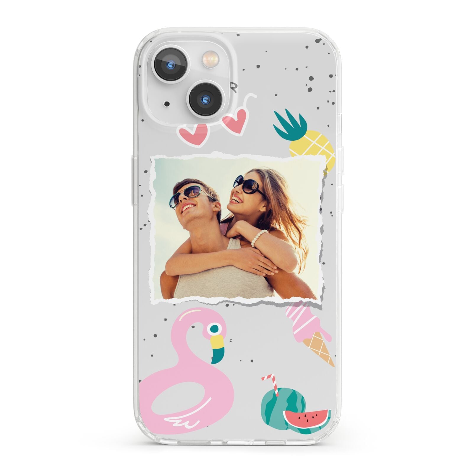 Summer Photo Personalised iPhone 13 Clear Bumper Case