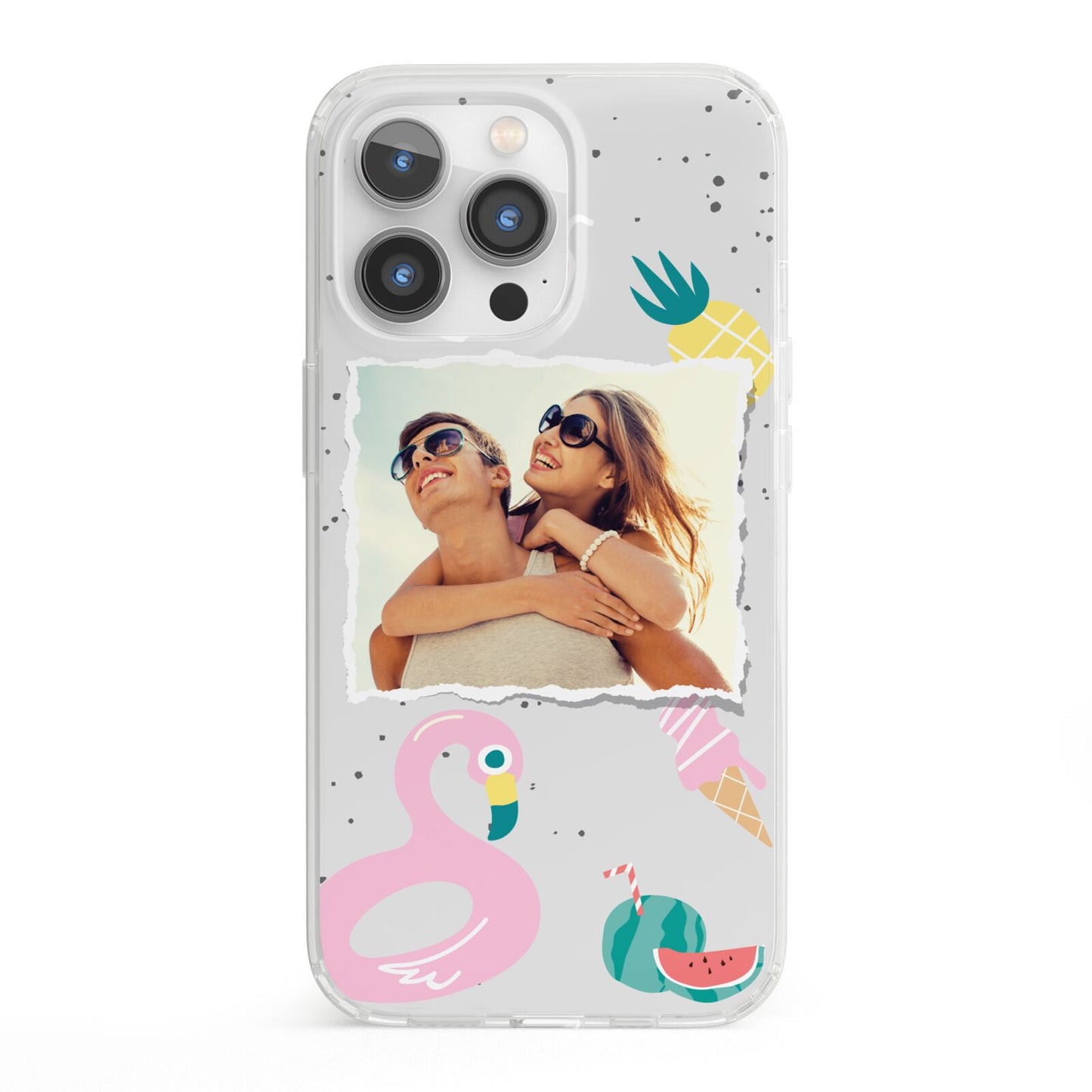 Summer Photo Personalised iPhone 13 Pro Clear Bumper Case