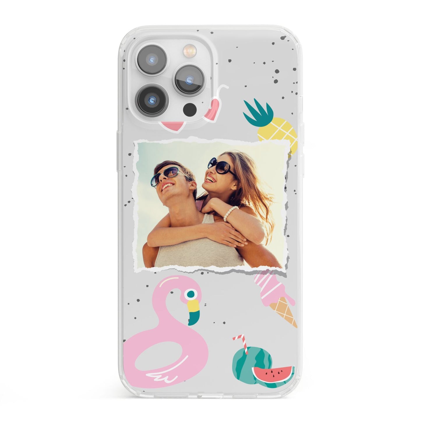 Summer Photo Personalised iPhone 13 Pro Max Clear Bumper Case