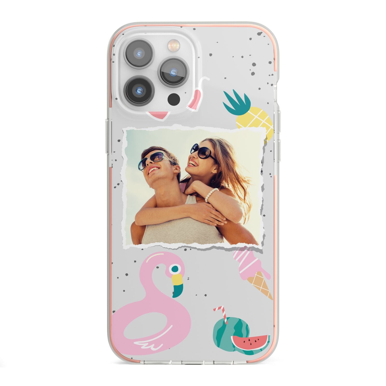 Summer Photo Personalised iPhone 13 Pro Max TPU Impact Case with Pink Edges