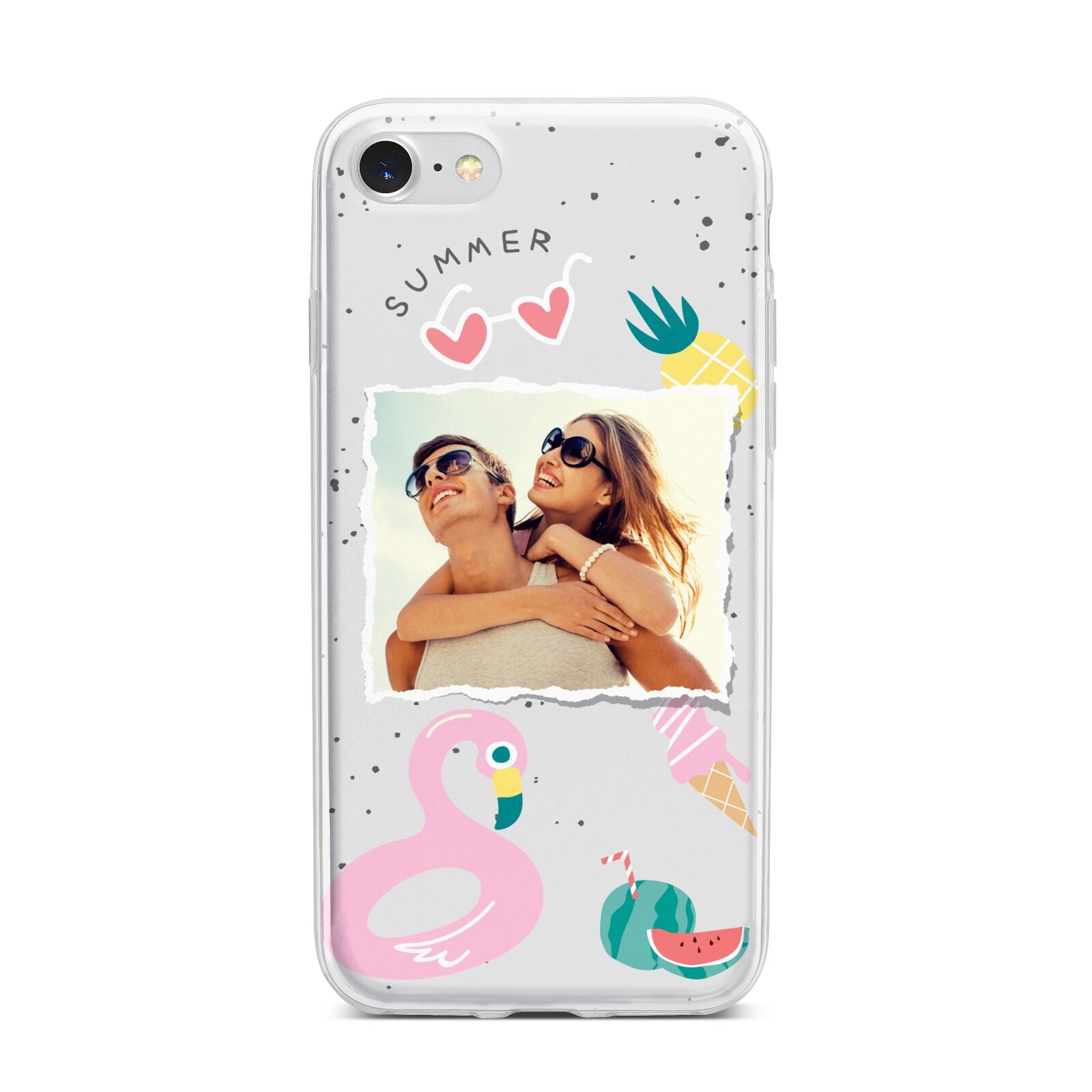 Summer Photo Personalised iPhone 7 Bumper Case on Silver iPhone