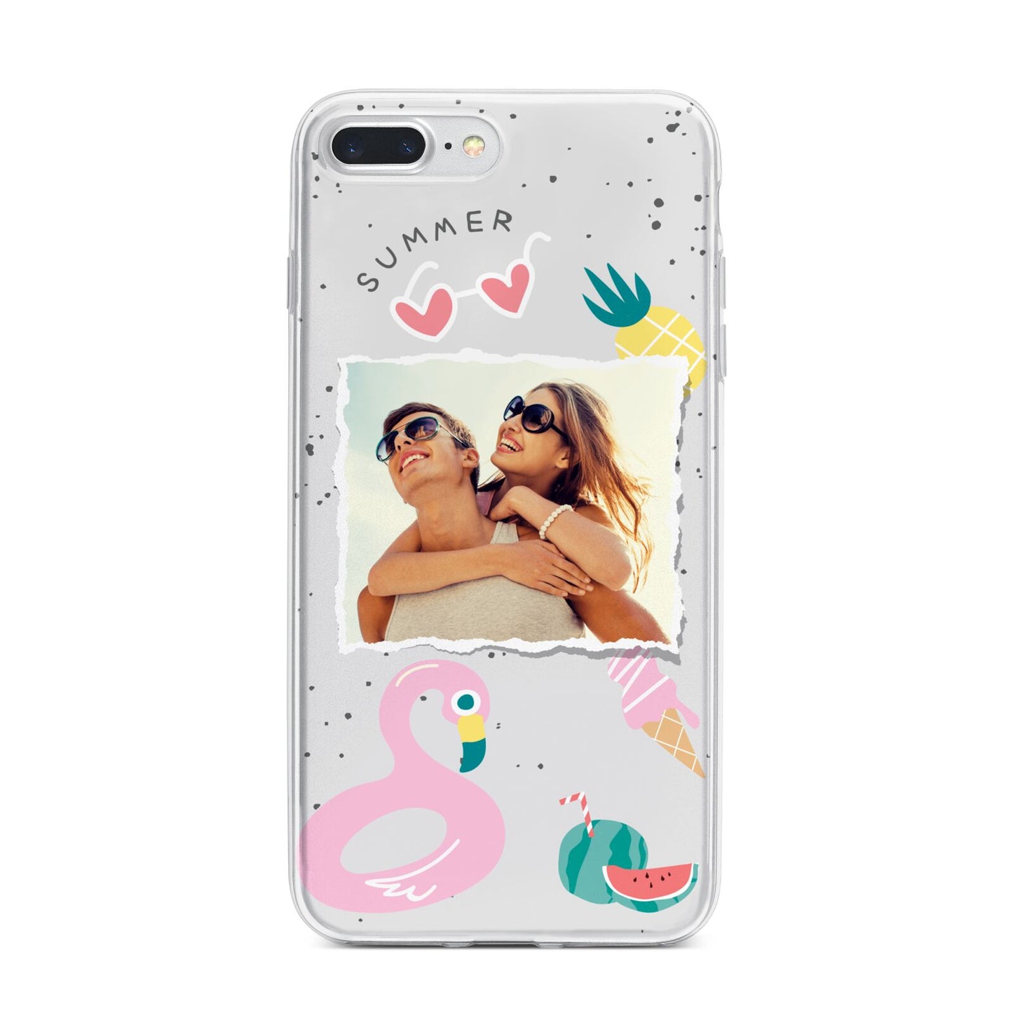 Summer Photo Personalised iPhone 7 Plus Bumper Case on Silver iPhone