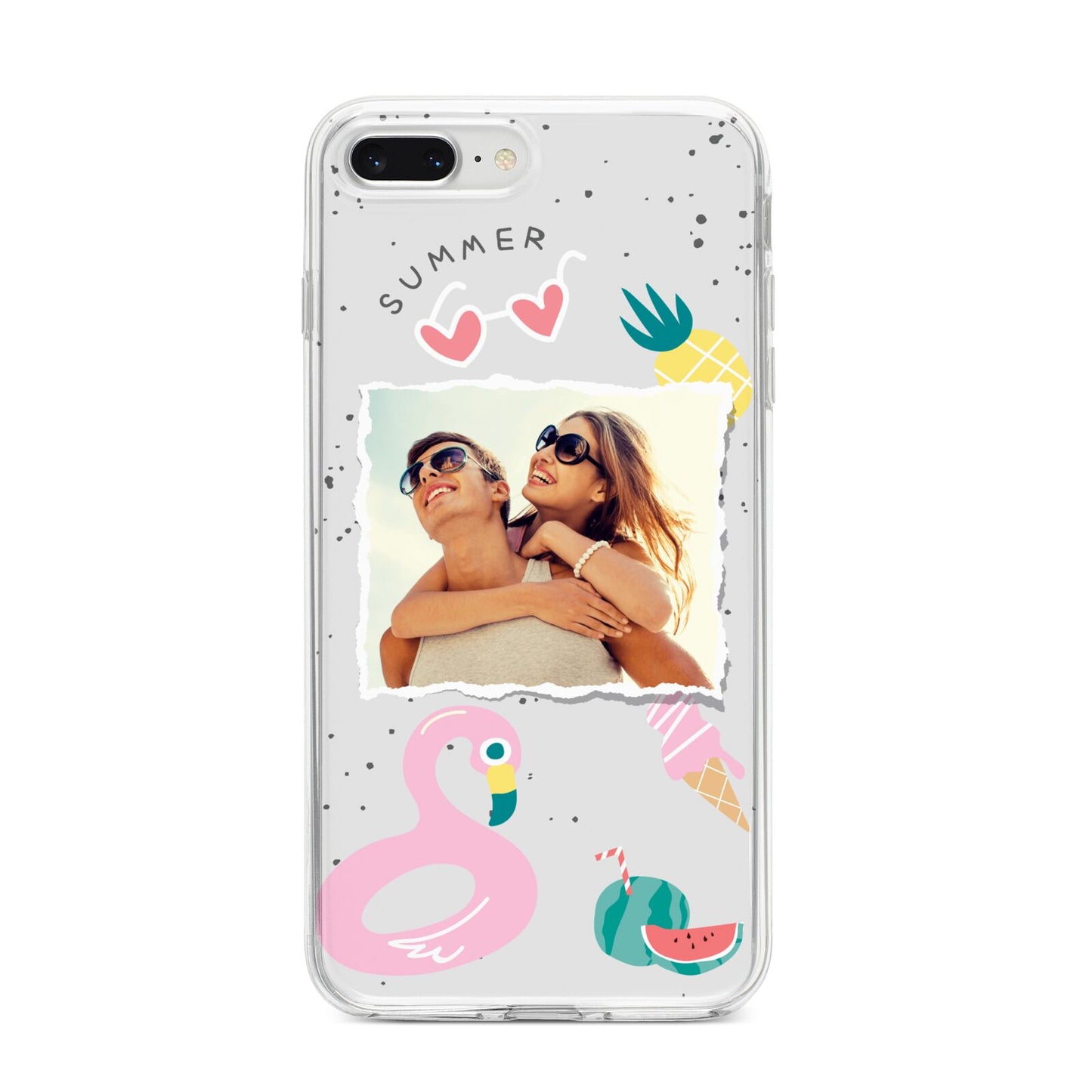 Summer Photo Personalised iPhone 8 Plus Bumper Case on Silver iPhone