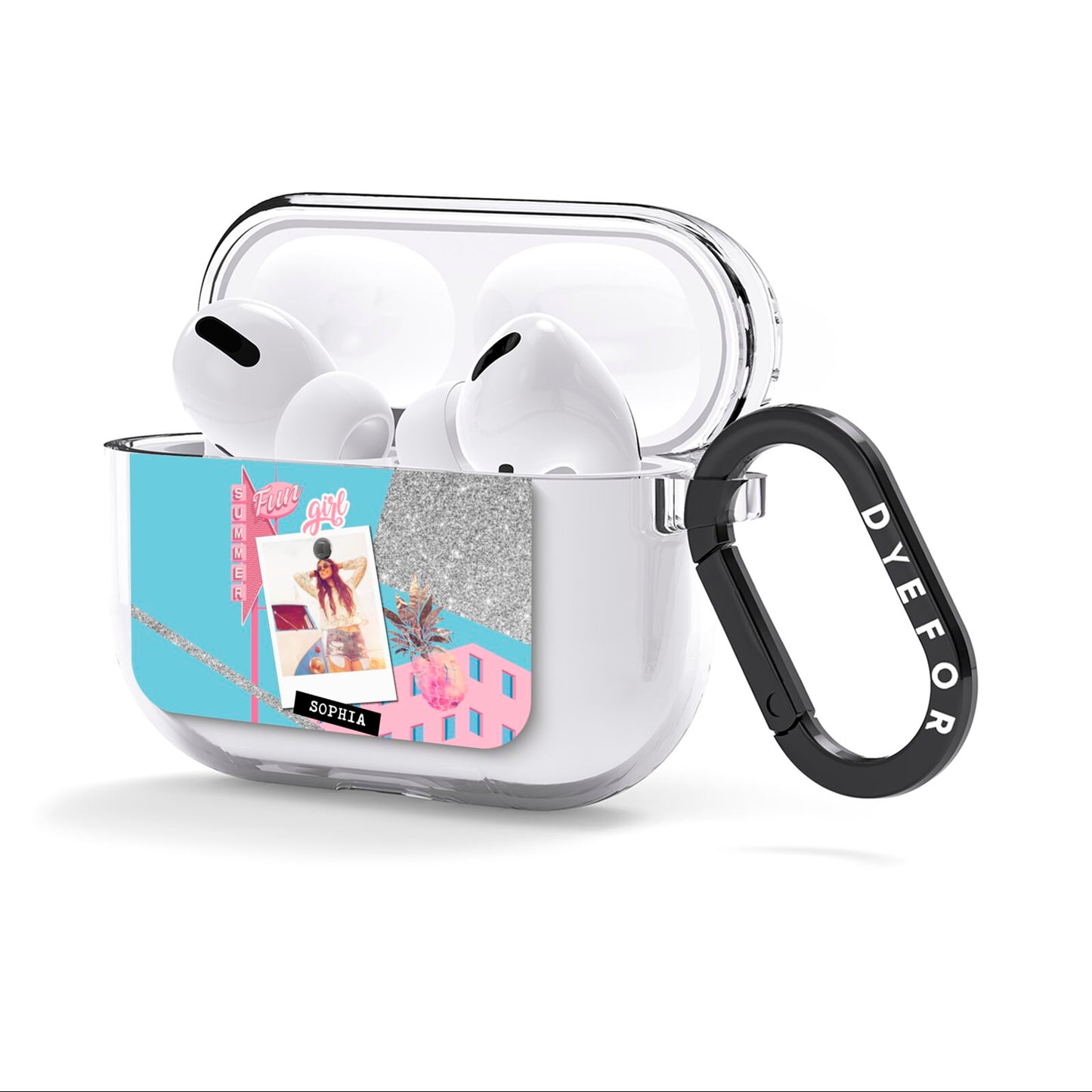 Summer Picture Collage Personalised AirPods Clear Case 3rd Gen Side Image