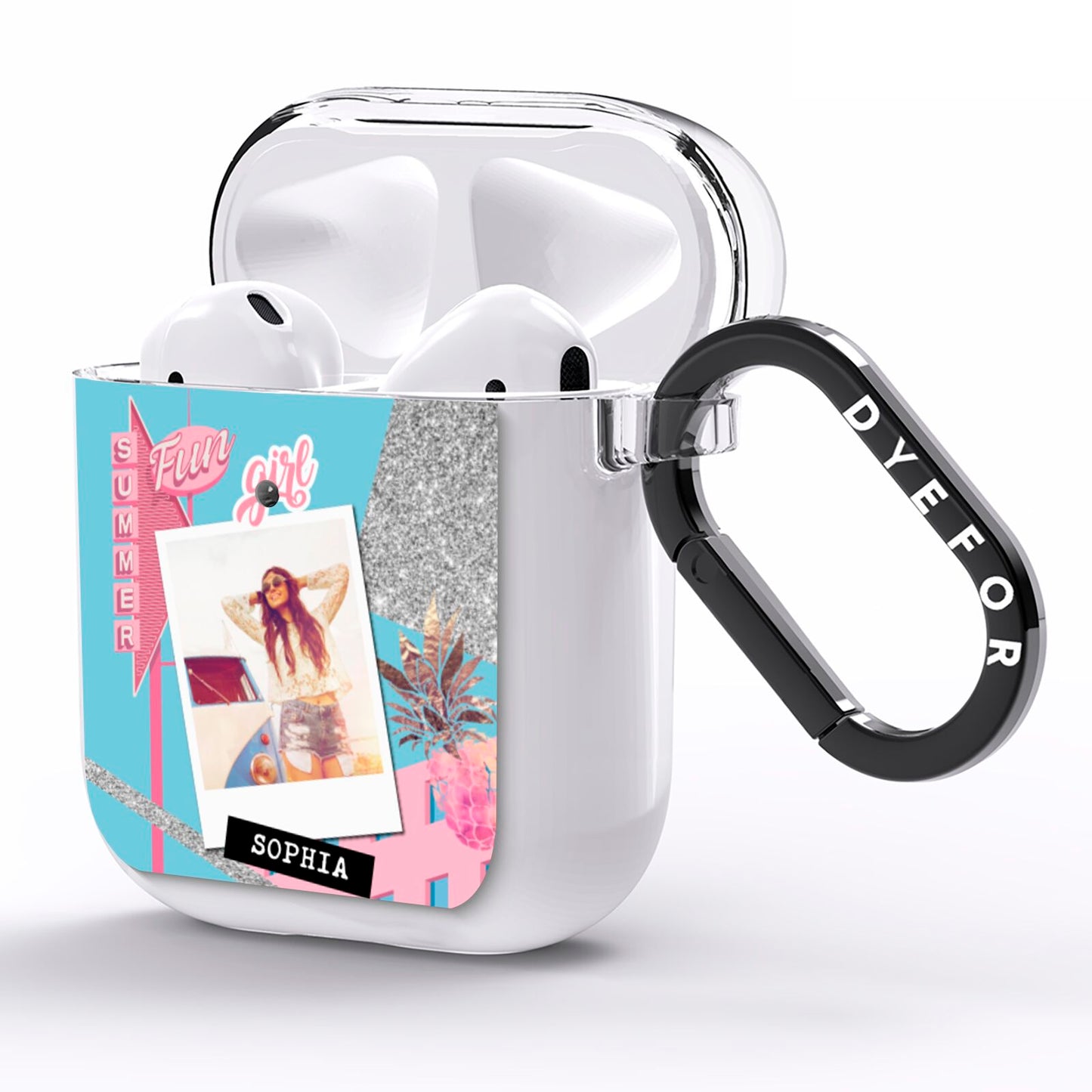 Summer Picture Collage Personalised AirPods Clear Case Side Image