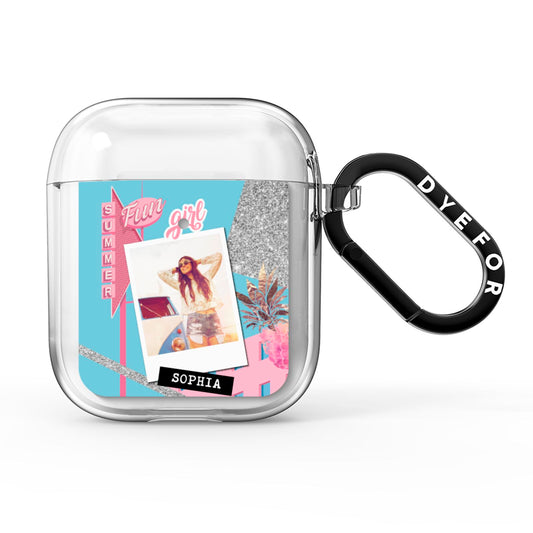 Summer Picture Collage Personalised AirPods Clear Case