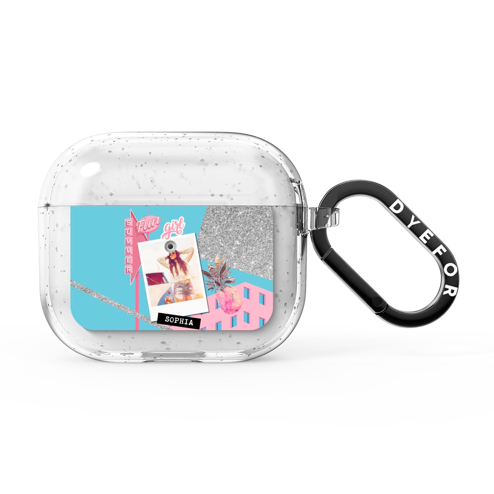 Summer Picture Collage Personalised AirPods Glitter Case 3rd Gen