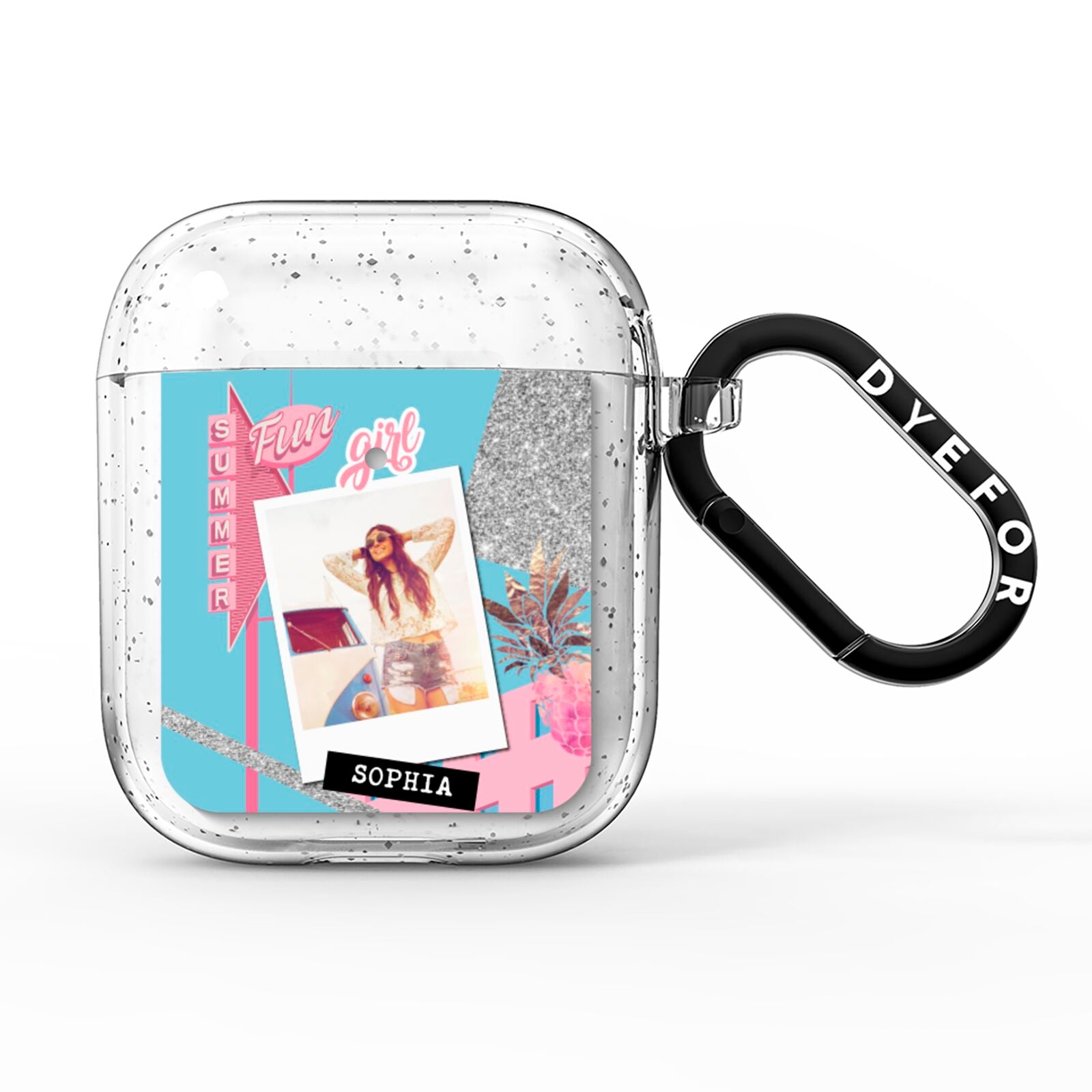 Summer Picture Collage Personalised AirPods Glitter Case