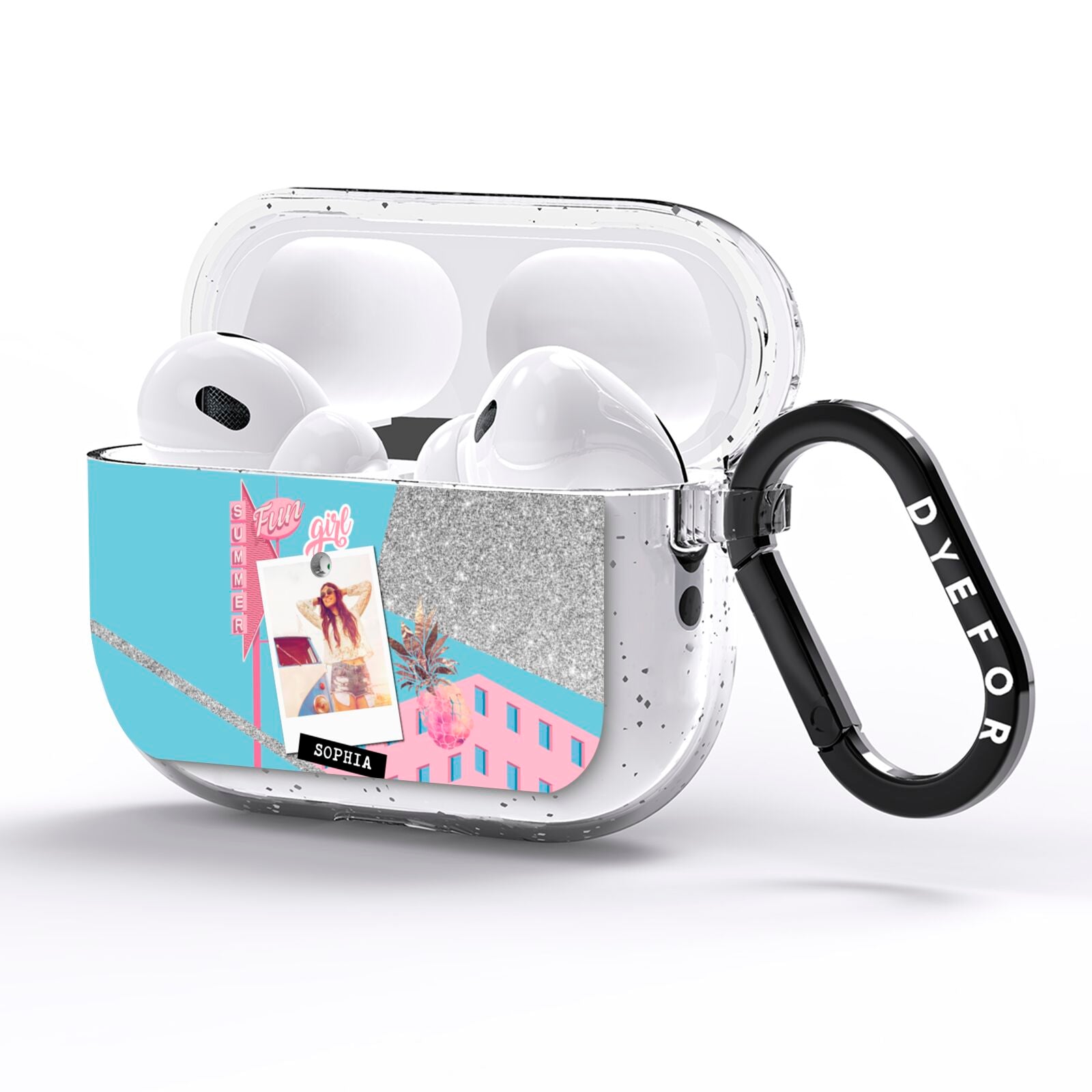 Summer Picture Collage Personalised AirPods Pro Glitter Case Side Image