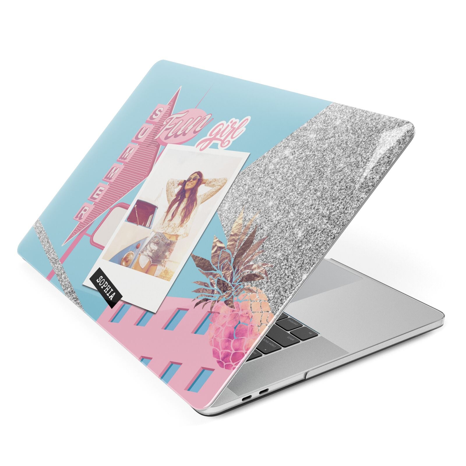 Summer Picture Collage Personalised Apple MacBook Case Side View