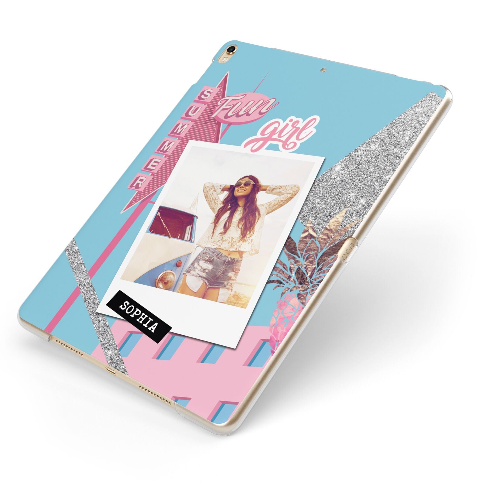 Summer Picture Collage Personalised Apple iPad Case on Gold iPad Side View