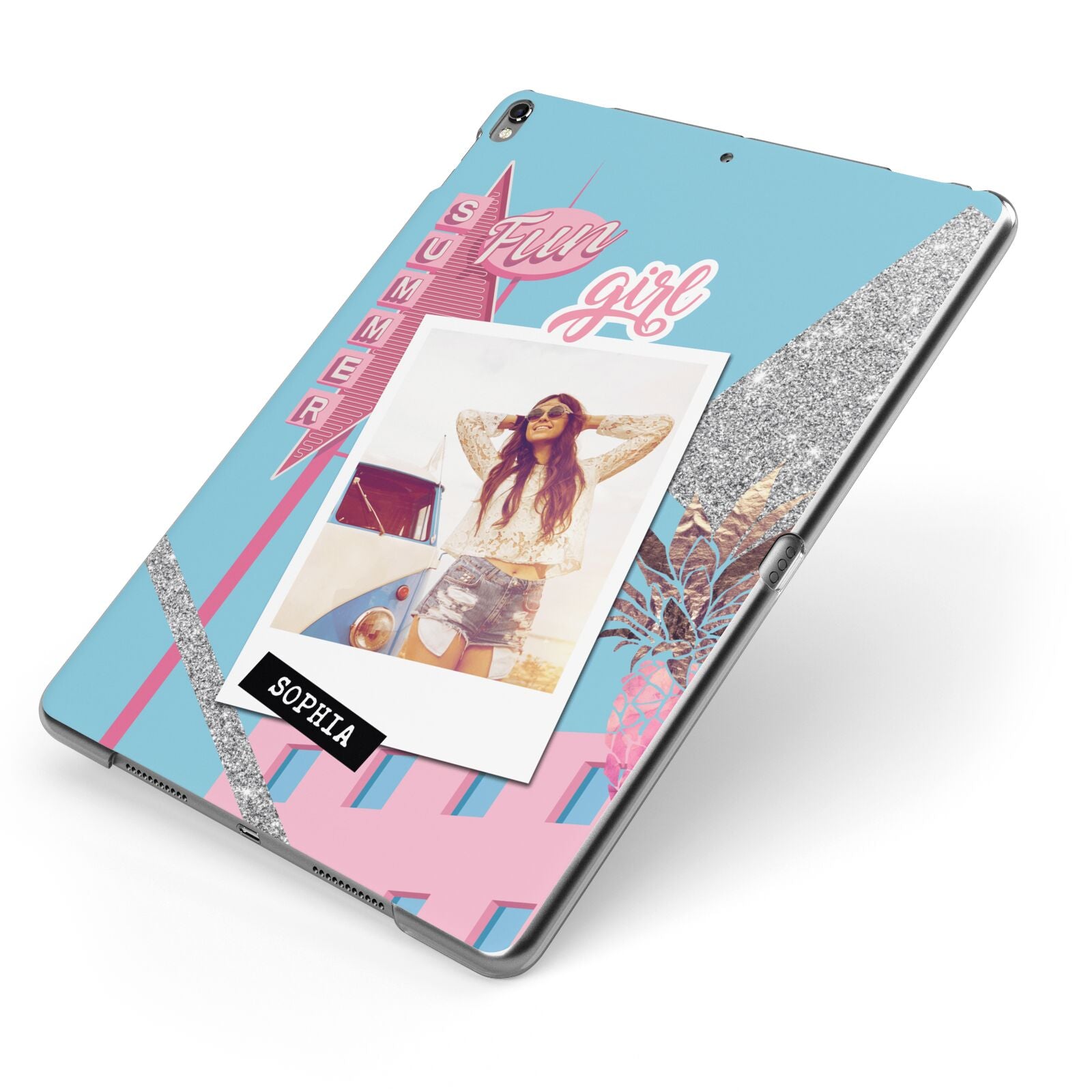 Summer Picture Collage Personalised Apple iPad Case on Grey iPad Side View