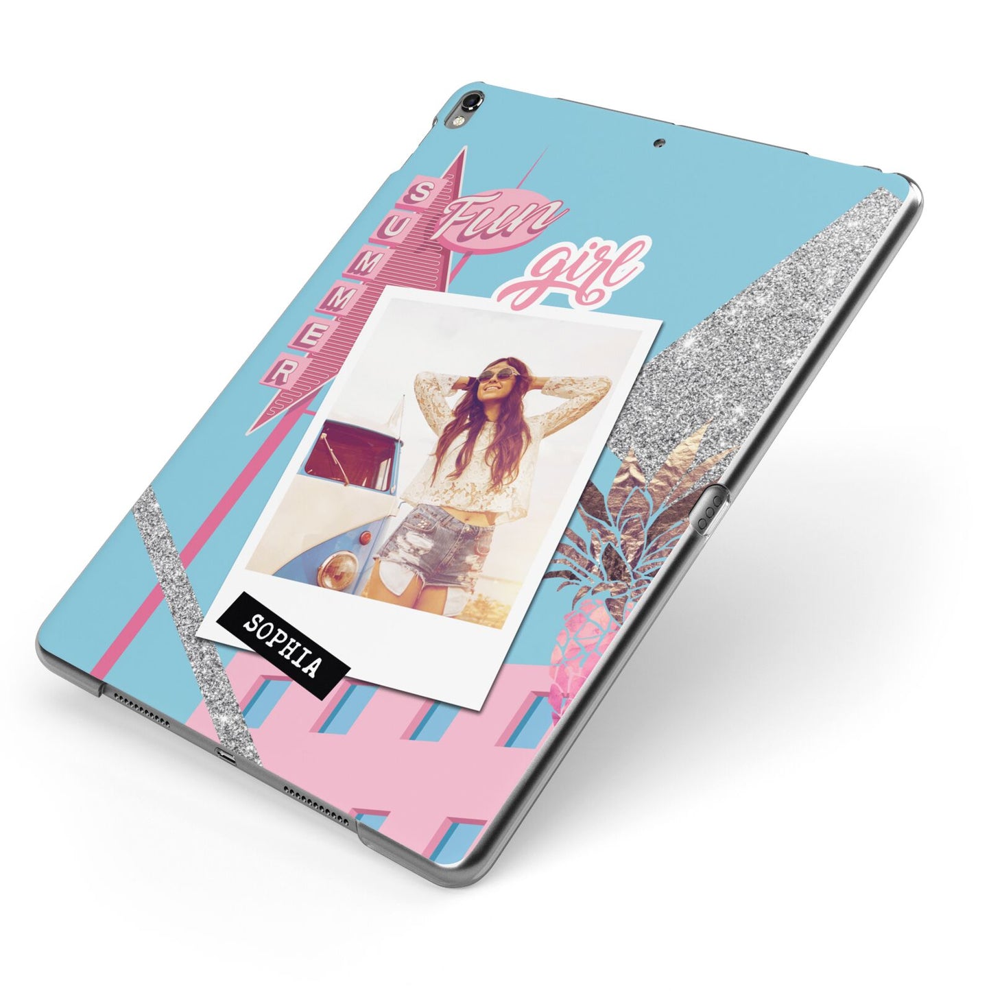 Summer Picture Collage Personalised Apple iPad Case on Grey iPad Side View