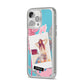 Summer Picture Collage Personalised iPhone 14 Pro Max Clear Tough Case Silver Angled Image
