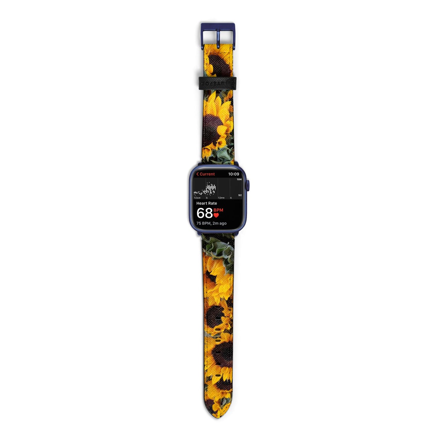Sunflower Apple Watch Strap Size 38mm with Blue Hardware