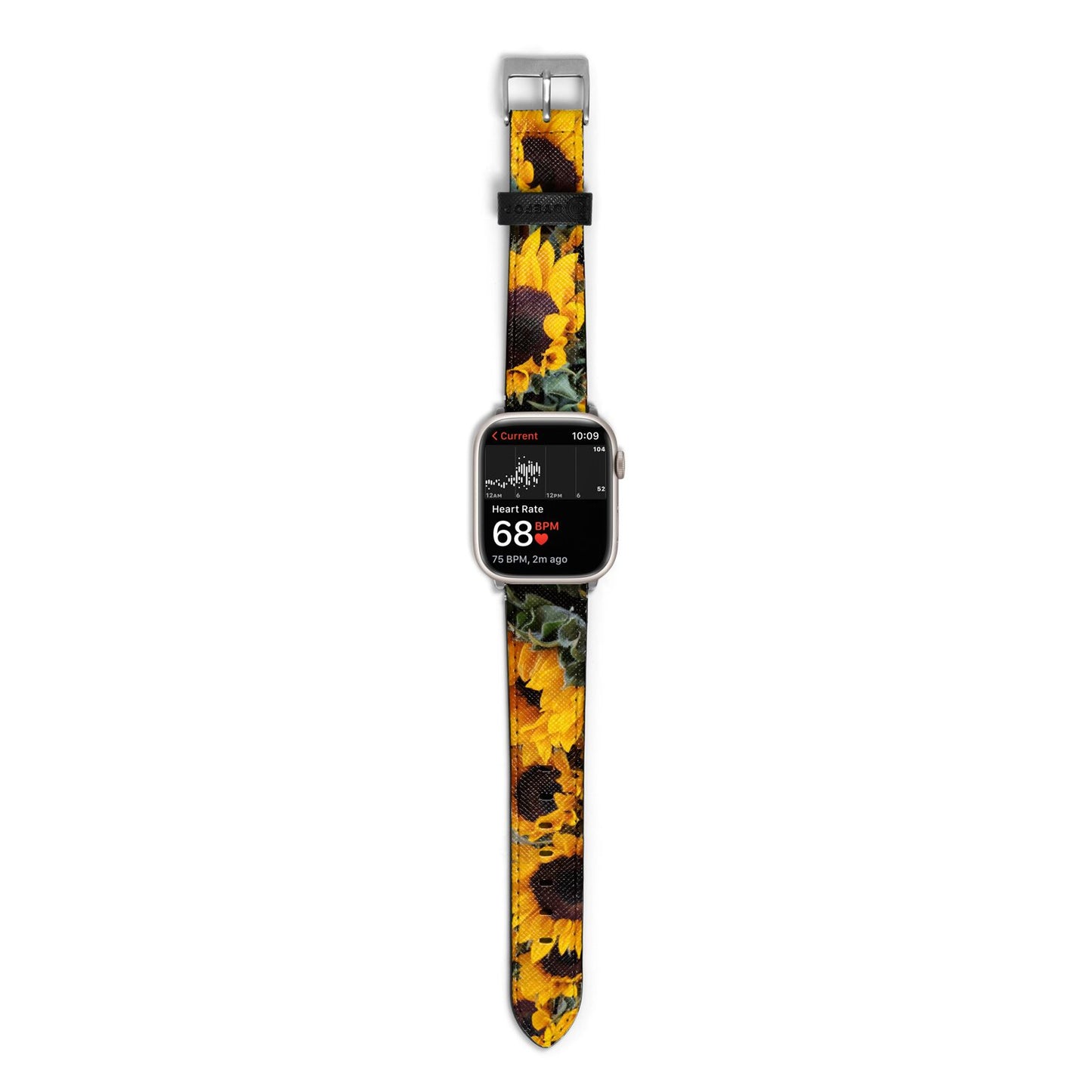 Sunflower Apple Watch Strap Size 38mm with Silver Hardware