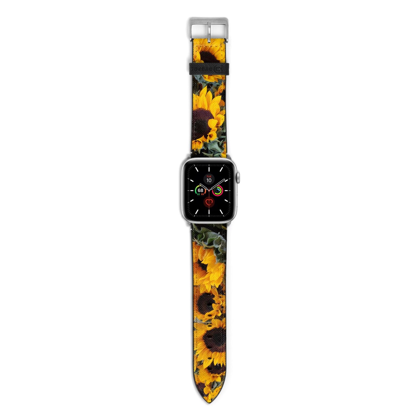 Sunflower Apple Watch Strap with Silver Hardware