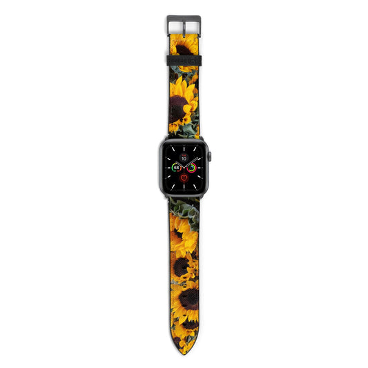 Sunflower Apple Watch Strap with Space Grey Hardware