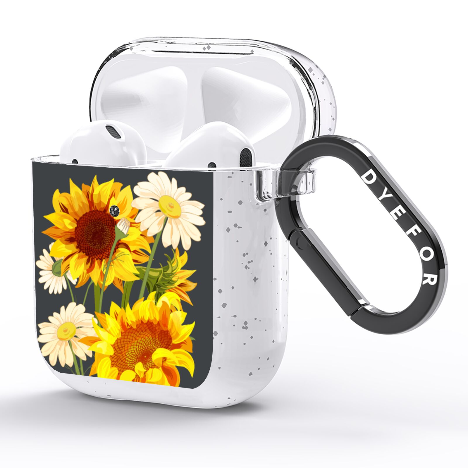 Sunflower Floral AirPods Glitter Case Side Image