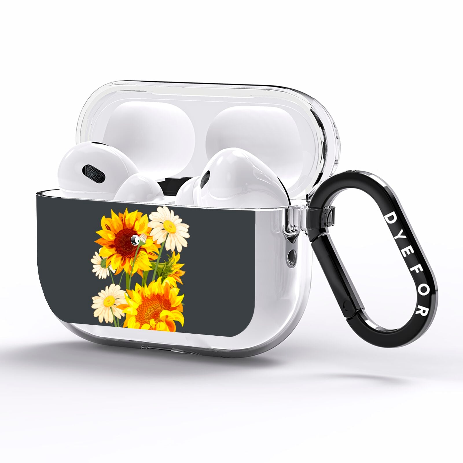 Sunflower Floral AirPods Pro Clear Case Side Image