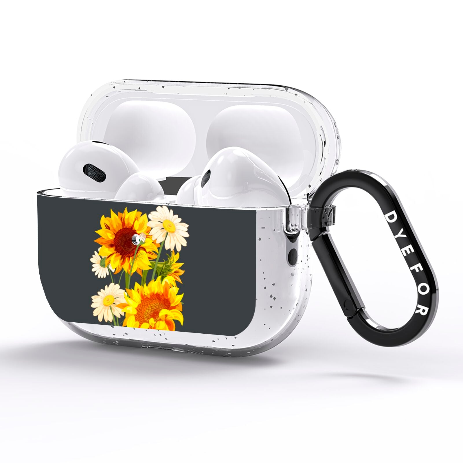 Sunflower Floral AirPods Pro Glitter Case Side Image
