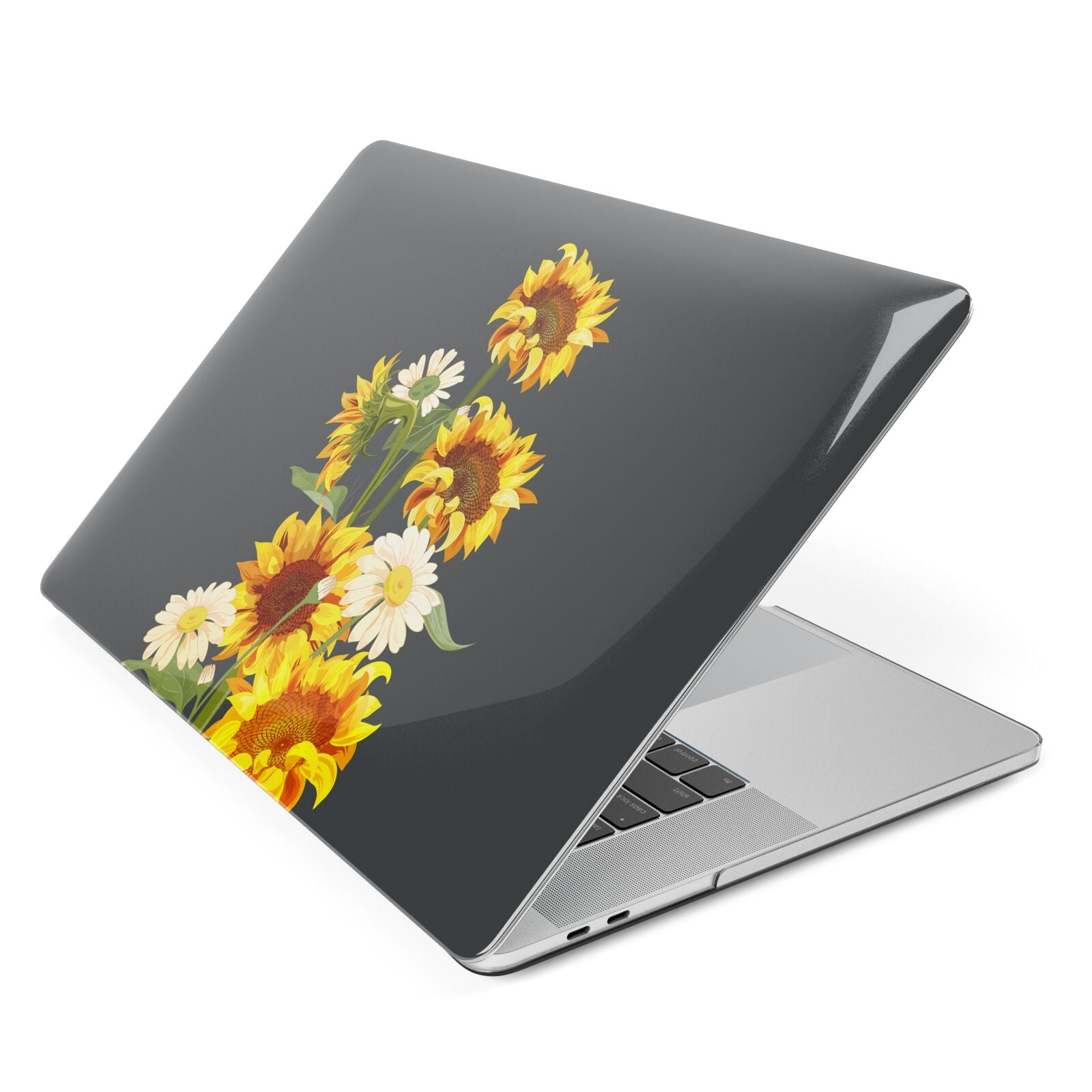 Sunflower Floral Apple MacBook Case Side View