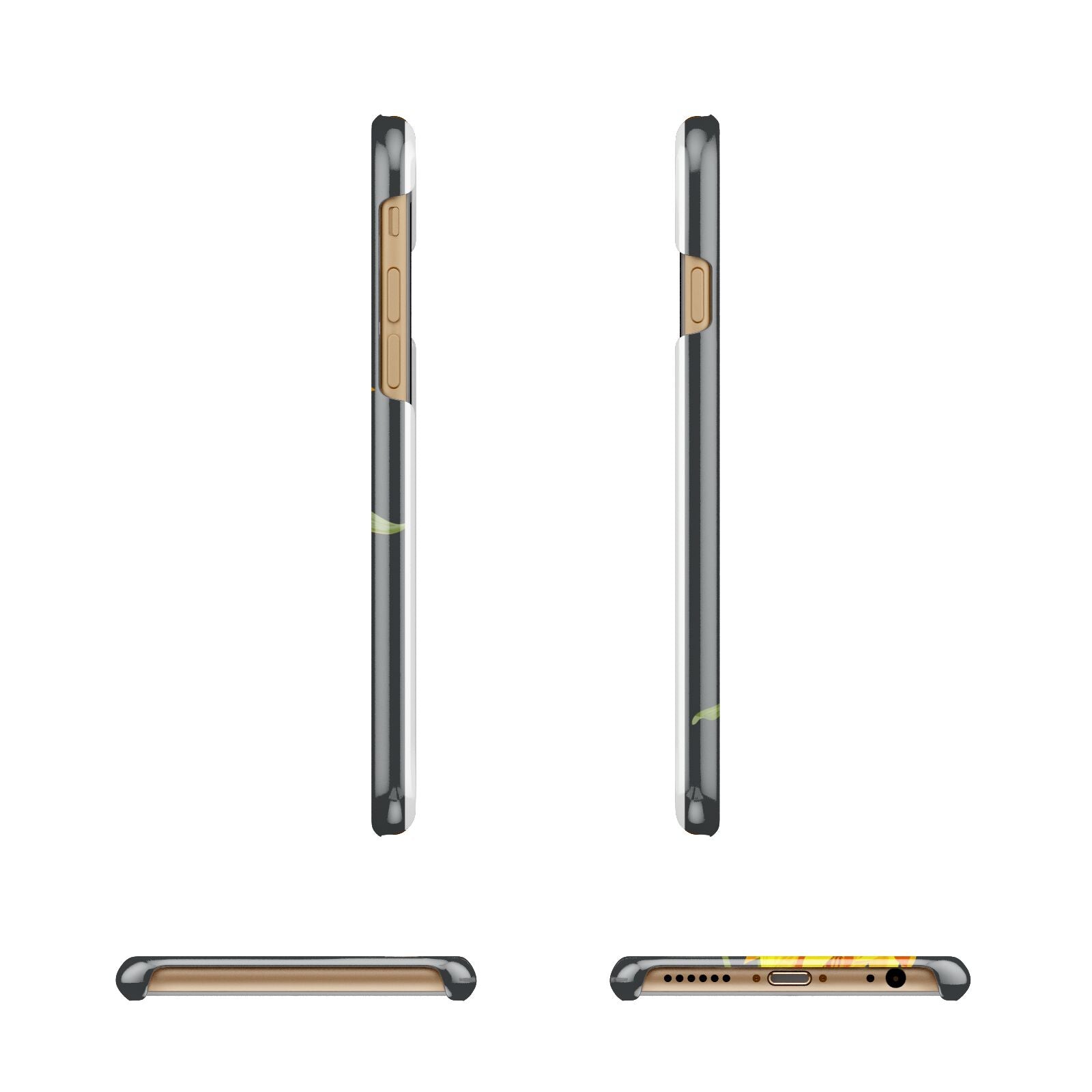 Sunflower Floral Apple iPhone 6 3D Wrap Snap Case Angled Images