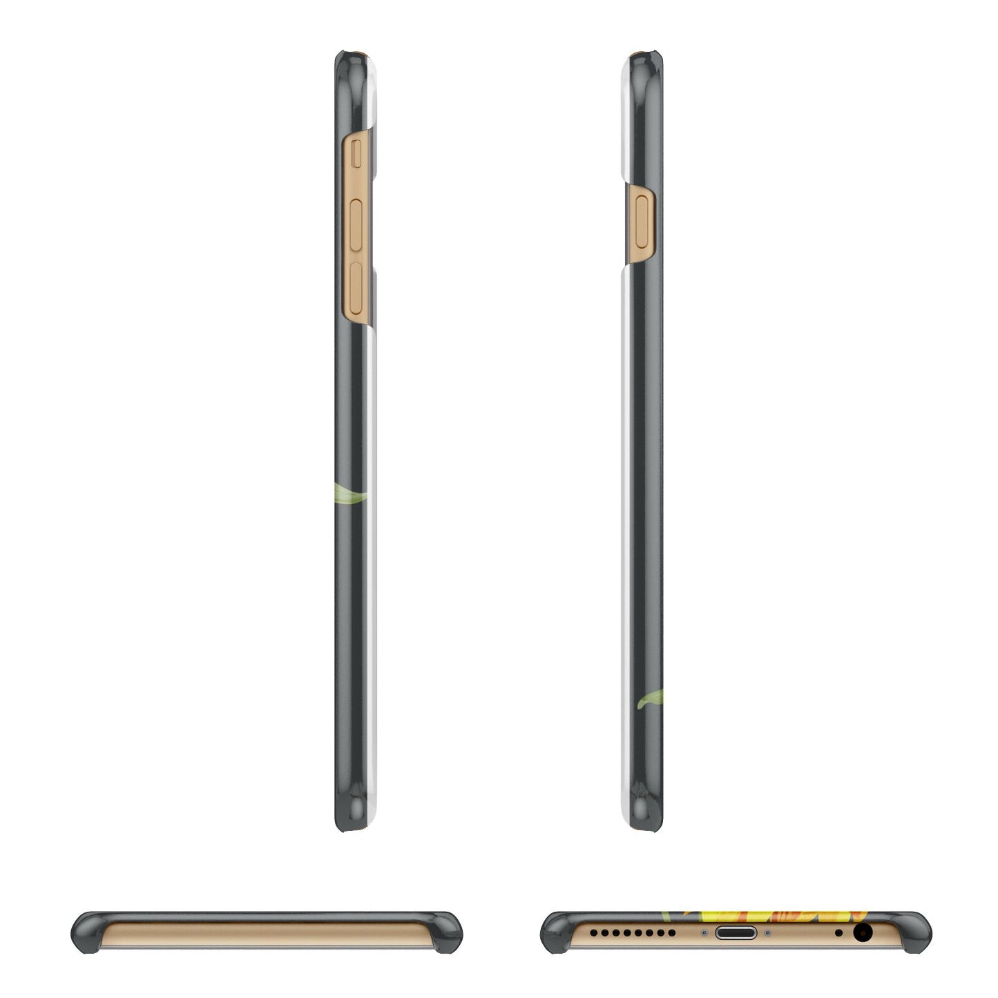 Sunflower Floral Apple iPhone 6 Plus 3D Wrap Snap Case Angled Images