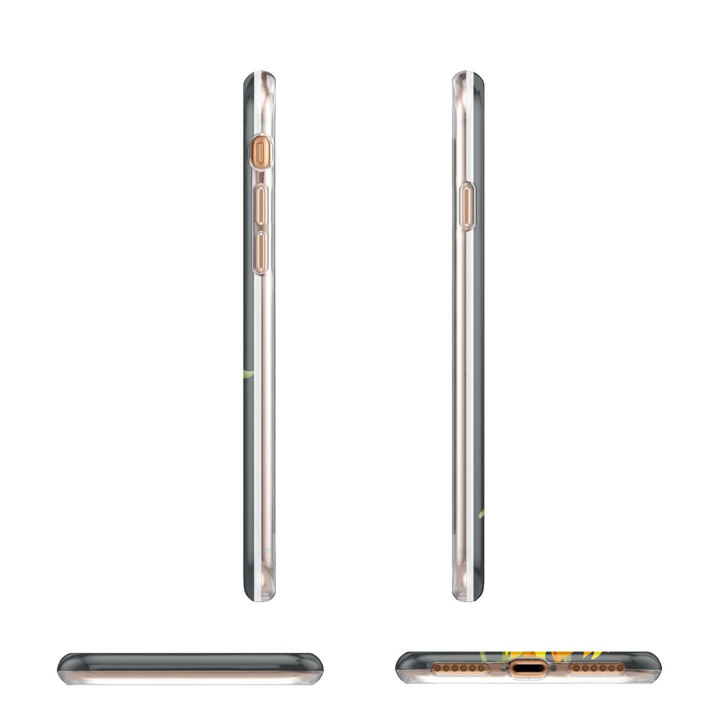 Sunflower Floral Apple iPhone 7 8 3D Wrap Tough Case Alternative Image Angles