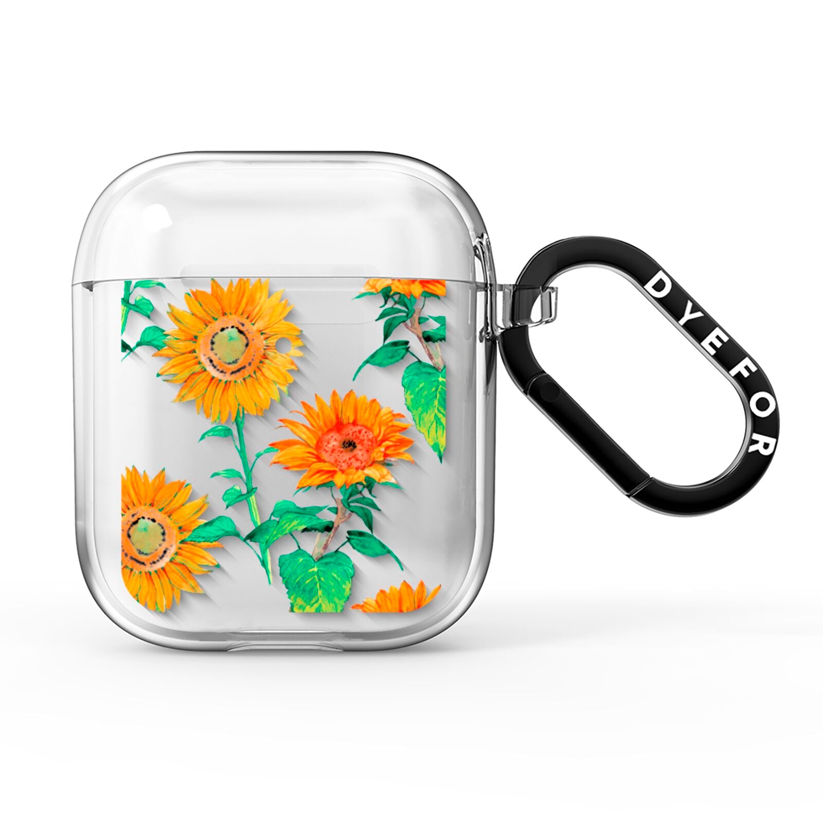 Sunflower Pattern AirPods Clear Case